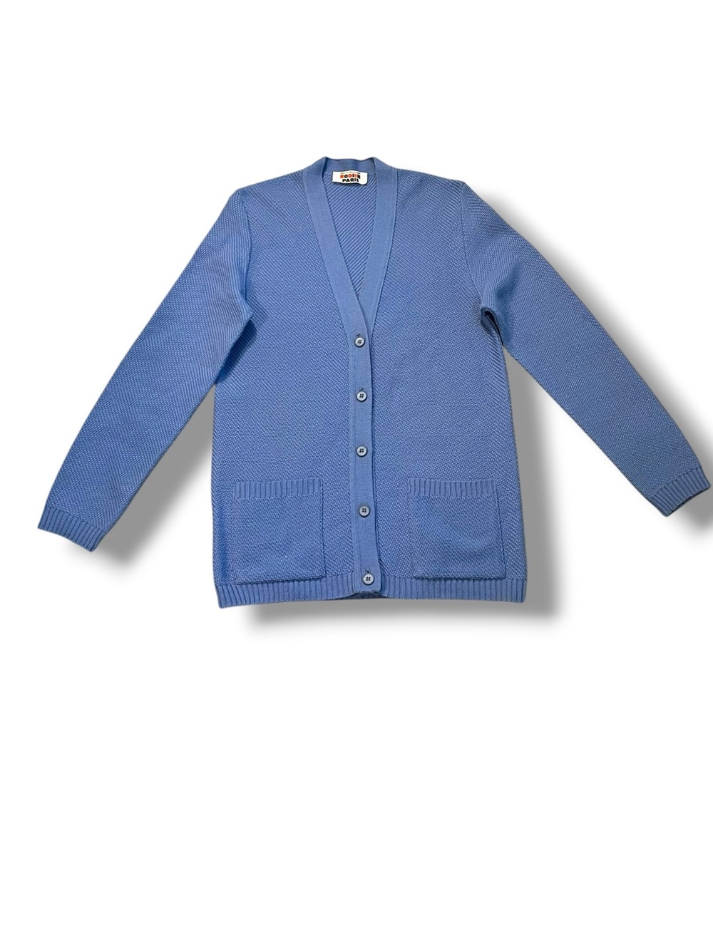 Rodier Paris Cardigan Sweater Size XS Blue Button Up Wool Blend Vintage 80s/90s